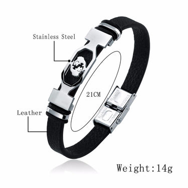 Stainless Steel Zodiac Constellation Leather Bracelet-Your Soul Place